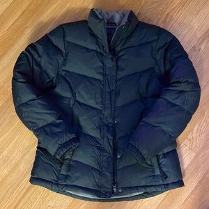 LL Bean Black Down Puffer Jacket Coat Size M